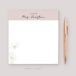 Bloco De Notas Notepad Personalizado para Professores com Flor