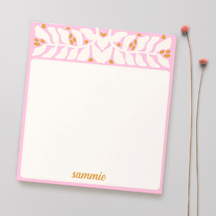 Bloco De Notas Notepad Personalizado Rosa Retroativo