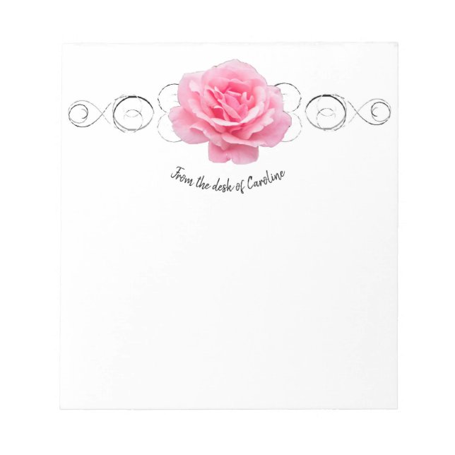 Bloco De Notas Notepad Personalizado Rosa Rosa Rosa Rosa Rosa Ros (Frente)