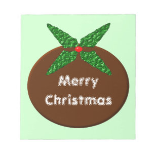 Bloco De Notas Notepad personalizável de pudim de Natal