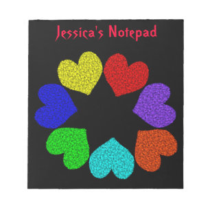 Bloco De Notas Notepad Personalizável do Arco-Íris Floral