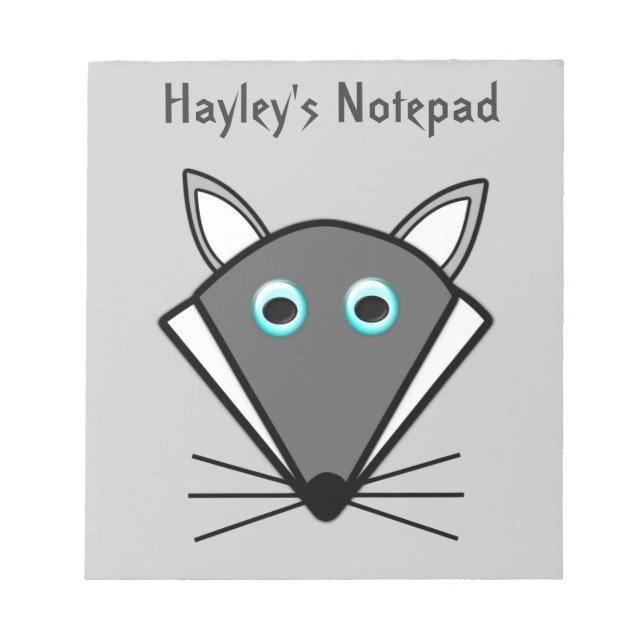 Bloco De Notas Notepad Personalizável do Lobo de Halloween (Frente)