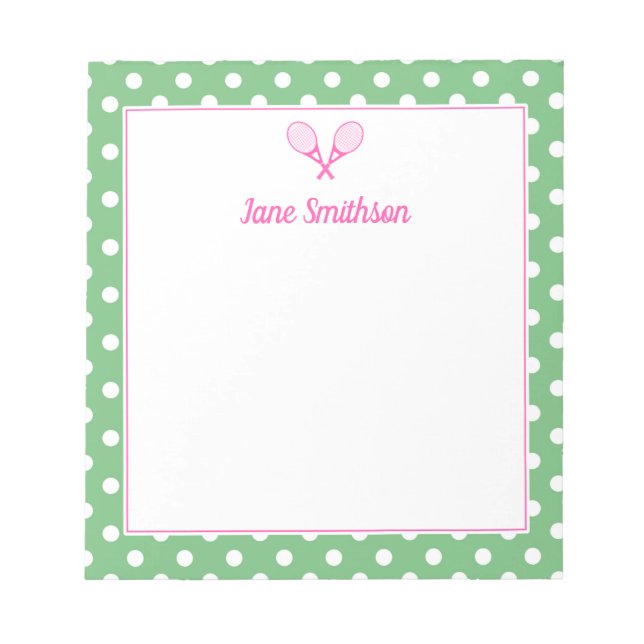 Bloco De Notas Notepad Preppy Green and Pink Tênis (Frente)
