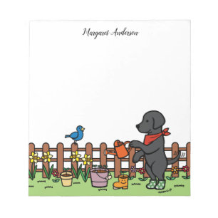 Bloco De Notas Notepad Preto Personalizado Labrador Gardener
