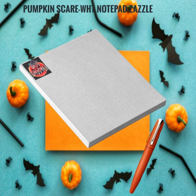 Bloco De Notas Notepad Pumpkin Scare-Wht (Criador carregado)
