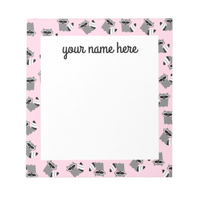 Bloco De Notas Notepad Raccoon Personalizado (Frente)