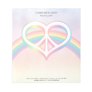 Bloco De Notas Notepad Rainbow Peace & Love