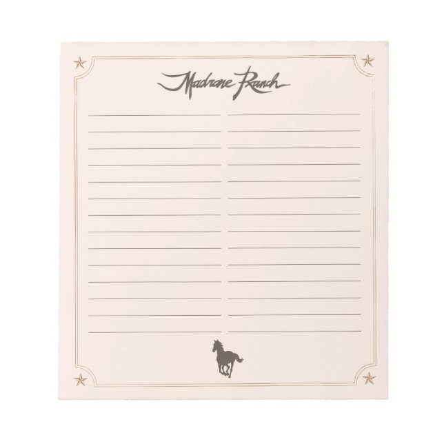 Bloco De Notas Notepad Rancho Madrone 1 (Frente)