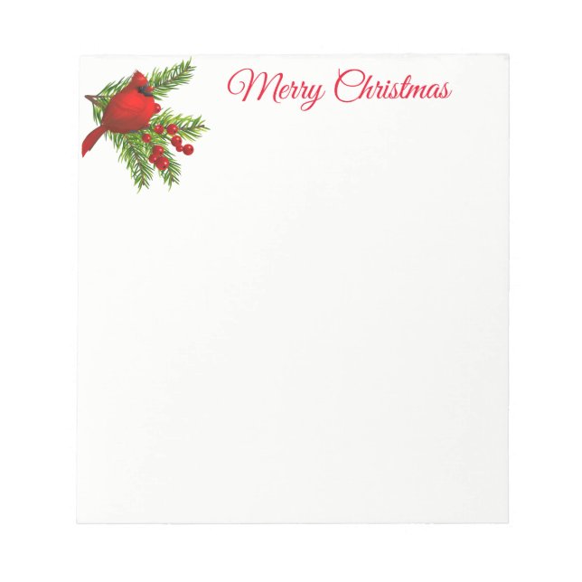Bloco De Notas Notepad-Red Cardinal Natal (Frente)
