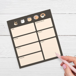 Bloco De Notas Notepad Relembra Cinzas Escuras de Gatos Frescos