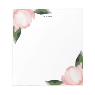 Bloco De Notas Notepad Romântico de Flores de Aquarela Romântica 