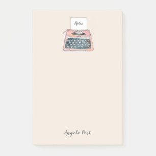 Bloco De Notas Notepad rosa de máquina retrô bem-sucedida