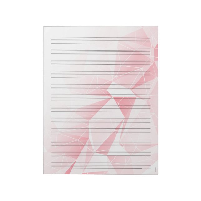 Bloco De Notas Notepad rosa de papel branco 12 Staves (Invertido)