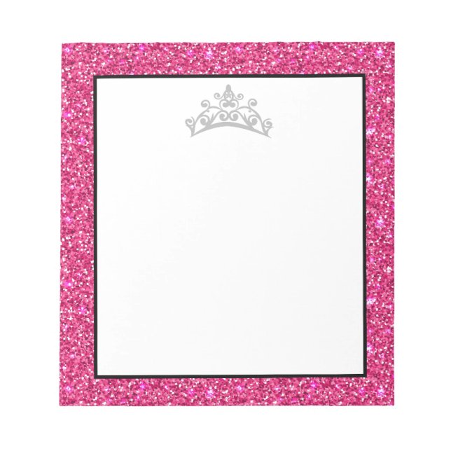 Bloco De Notas Notepad Rosa-Rosa-Coroa Pageante (Frente)