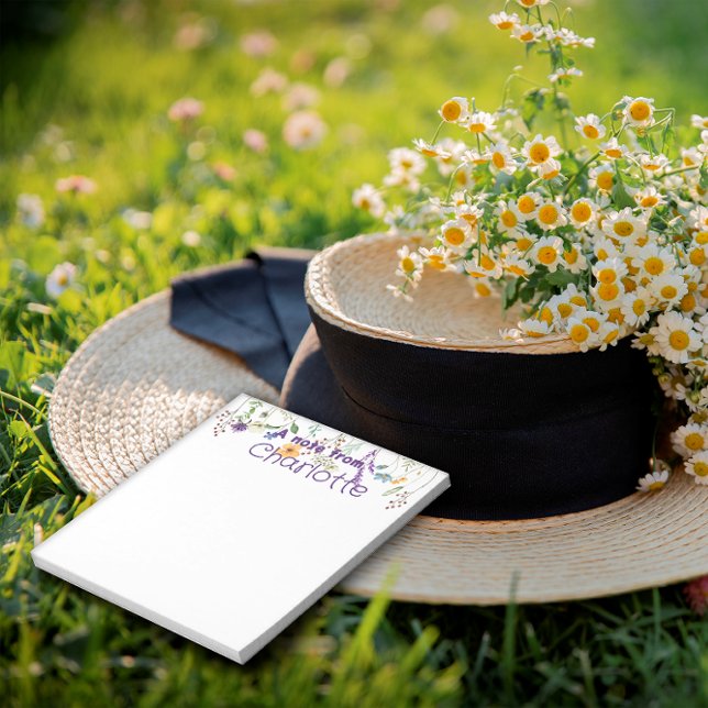 Bloco De Notas Notepad roxa de flor silvestre Boho Country (Criador carregado)