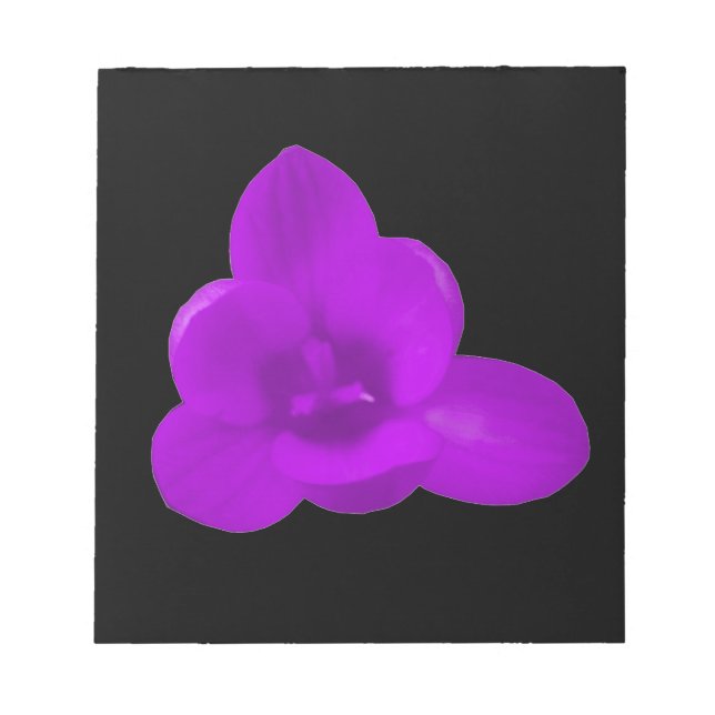 Bloco De Notas Notepad Roxo da Flor Crocus (Frente)