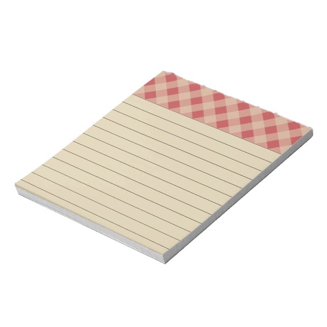 Bloco De Notas Notepad Rustic Red Checkered (Invertido)