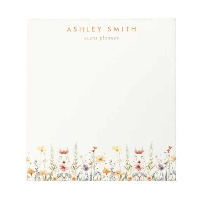 Bloco De Notas Notepad Rustic Wildflower Business (Frente)