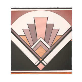 Bloco De Notas Notepad - Sangria Art Deco Fan Design