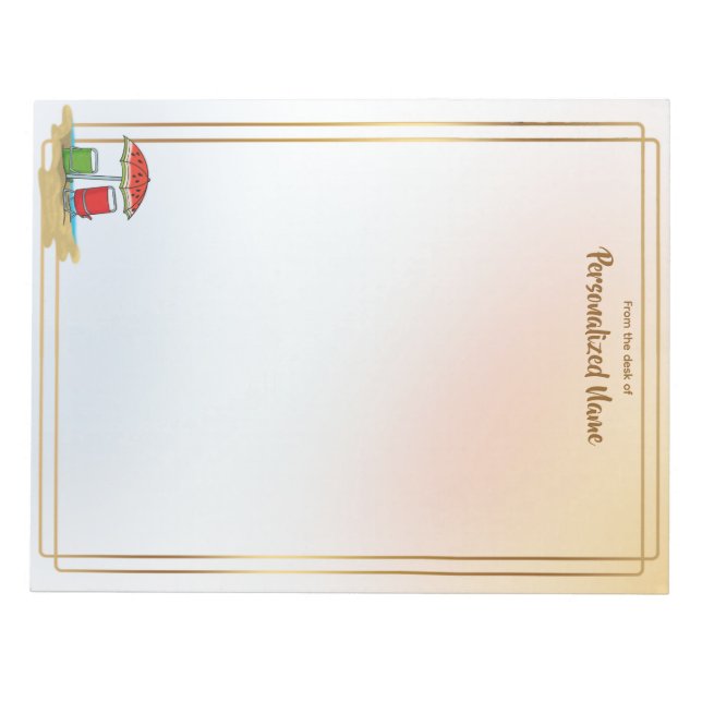 Bloco De Notas Notepad Sem Linhas Ondas De Melancia (Frente)