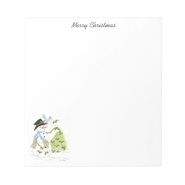 Bloco De Notas Notepad Snowman e Bluebird (Frente)