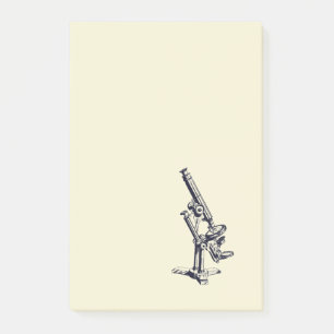 Bloco De Notas Notepad Sticky Ilustração do Microscópio Vintage