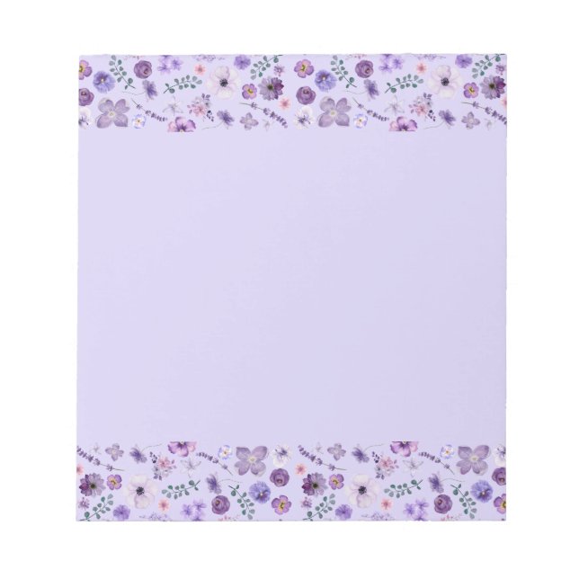 Bloco De Notas Notepad Sussuro Floral - Charme de Lavanda Suave (Frente)