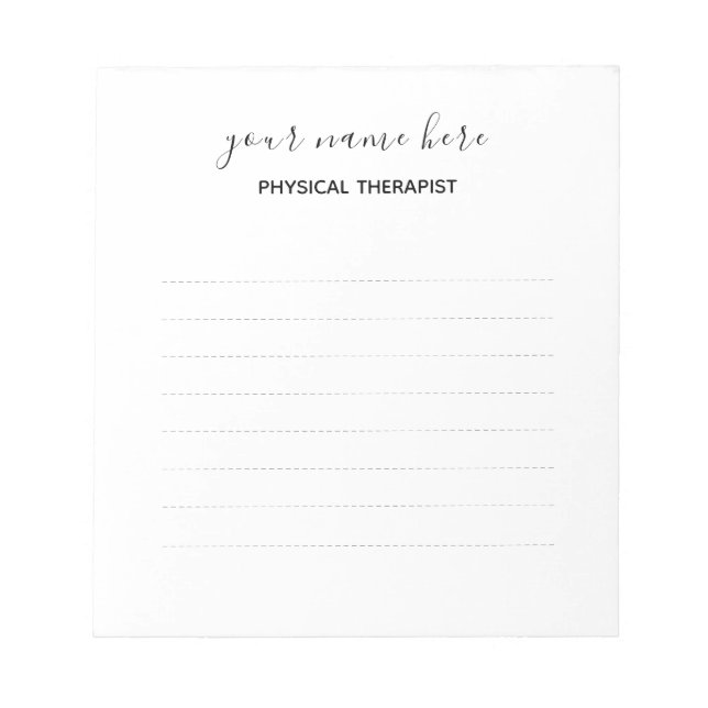 Bloco De Notas Notepad Terapista Físico - Pequeno (Frente)