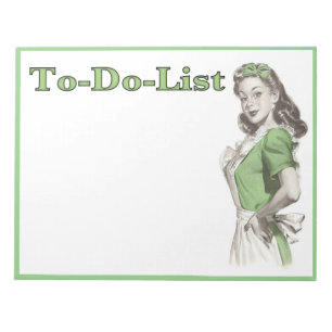 Bloco De Notas Notepad To-Do-List com Vintage Housemaid