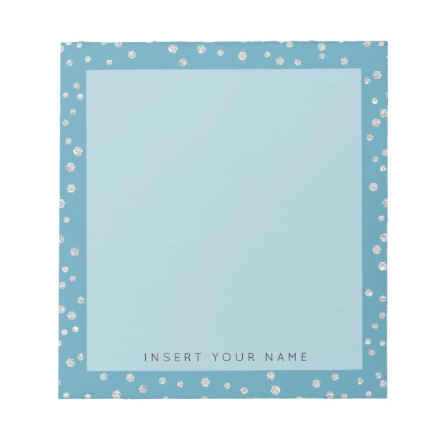 Bloco De Notas Notepad Turquoise Crystal Confetti 5,5" x 6" (Frente)