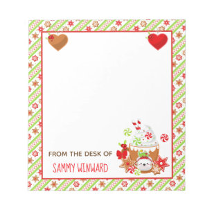 Bloco De Notas Notepad Verde de Natal e Cacau de Biscoito
