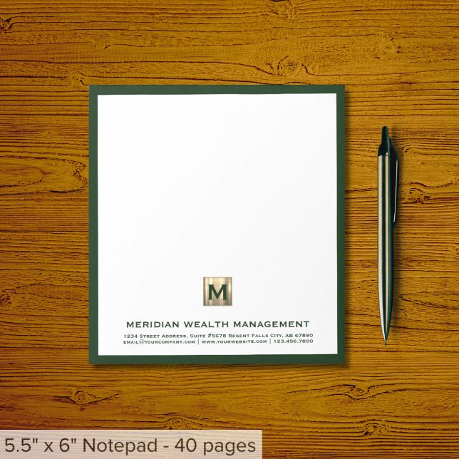 Bloco De Notas Notepad Verde Dourado Elegante (Criador carregado)