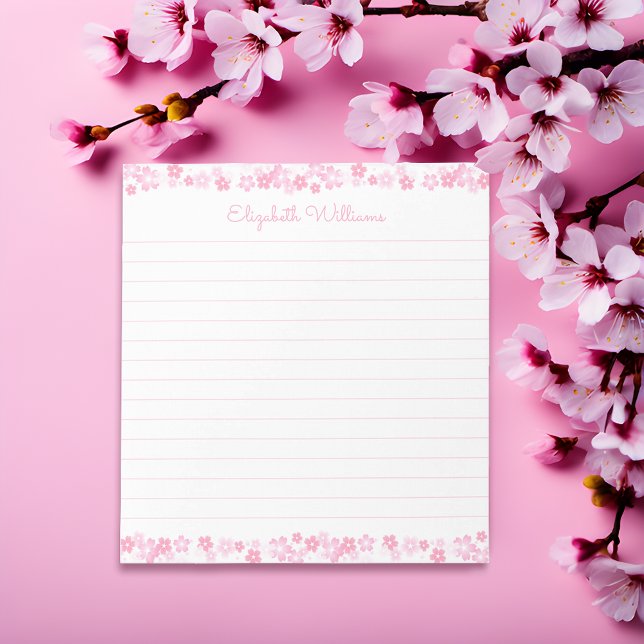 Bloco De Notas Notepad Vinculado à Cherry Blossom Japonês (Sakura Dreams, Personalized Gleam! 🌸✍️)