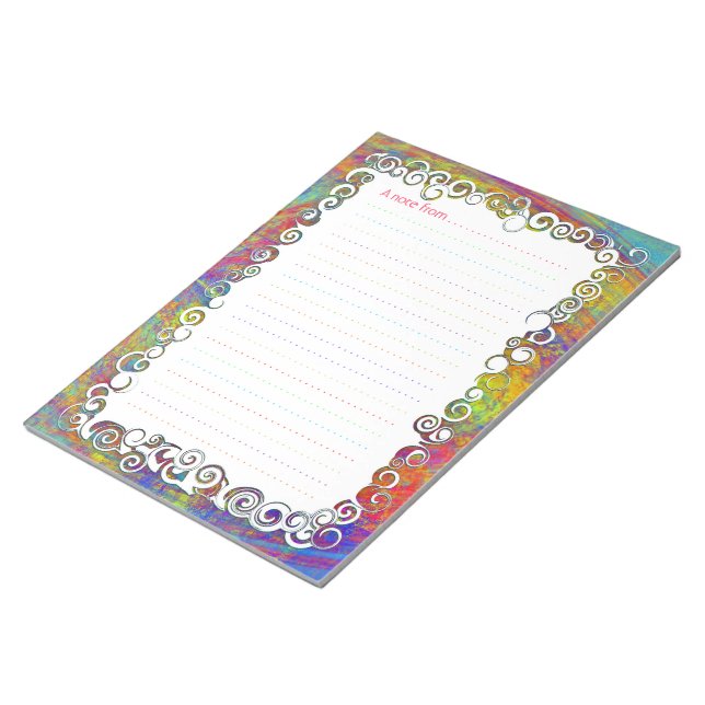 Bloco De Notas Notepad Vinculado Personalizado de Ondas de Arte A (Inclinado)