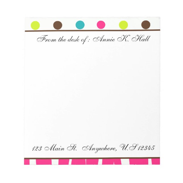 Bloco De Notas Notepads Chic por Young, Bonito e Wild (Frente)