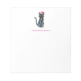 Bloco De Notas Notepads de Natal de Gato Negro