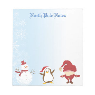 Bloco De Notas Notepads de Papais noeis de Snowman Penguin Natal