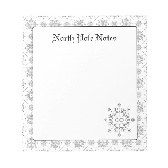 Bloco De Notas Notepads Flocos de Neve de Natal Férias (Frente)