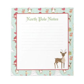 Bloco De Notas Notepads linhados com renas de Natal de Férias
