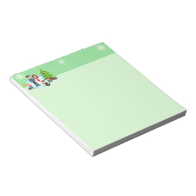 Bloco De Notas Notepads Pequenos Da Família Xmas Feliz Natal (Inclinado)