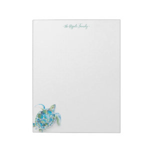 Bloco De Notas Notepads Personalizados Tartaruga Marítima de Aqua