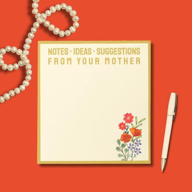 Bloco De Notas Notes From Your Mother Wildflowers Gold Frame (Criador carregado)