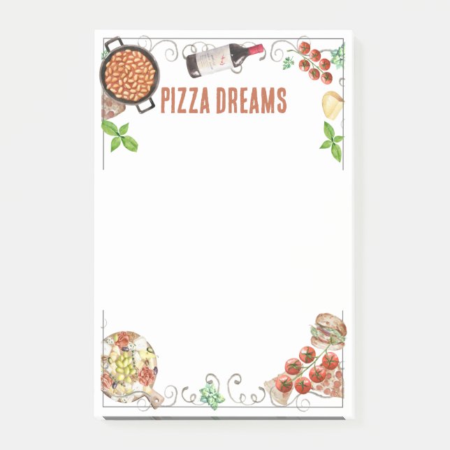 Bloco De Notas Notes on Pizza Dreams (Frente)