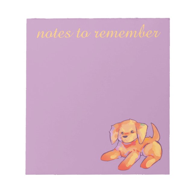 Bloco De Notas Notes to remember, golden retriever puppy  (Frente)