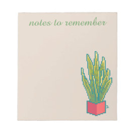 Bloco De Notas Notes to remember,  snake plant, pixel art