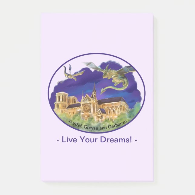 Bloco De Notas Notre Dame Notes 4" x 6" - Dreams (Frente)