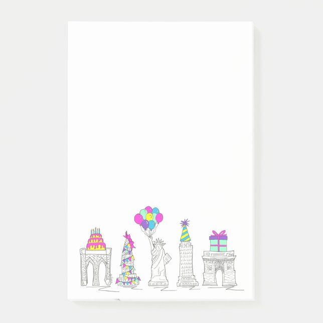 Bloco De Notas Nova Iorque NYC Landmarks Festa de aniversário (Frente)