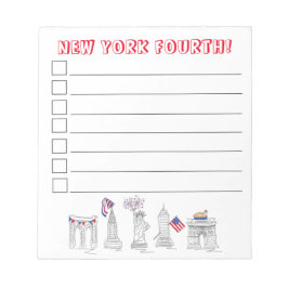 Bloco De Notas Nova Iorque NYC Lista Patriótica de 4 de julho