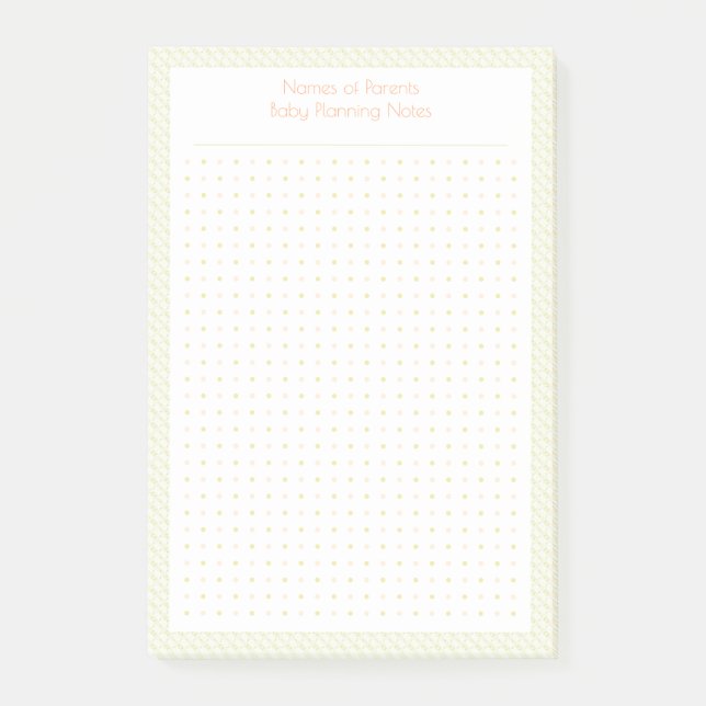 Bloco De Notas Nova Placa de Plano Bebê com Grade de Pontos Verde (Frente)