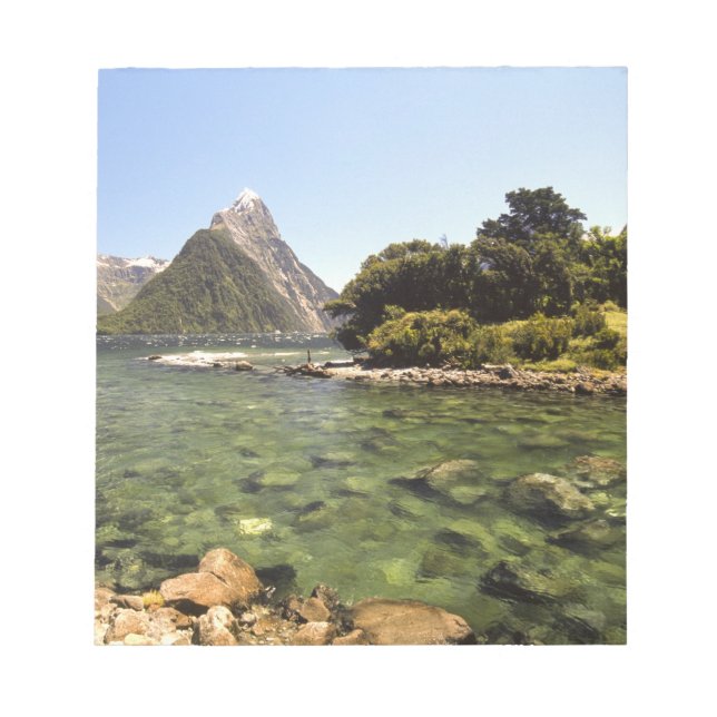 Bloco De Notas Nova Zelândia, Miter Peak e Bowen River entrando (Frente)